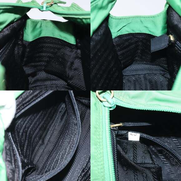 PRADA Hand Bag Nylon Green Gold - Picture 12 of 12